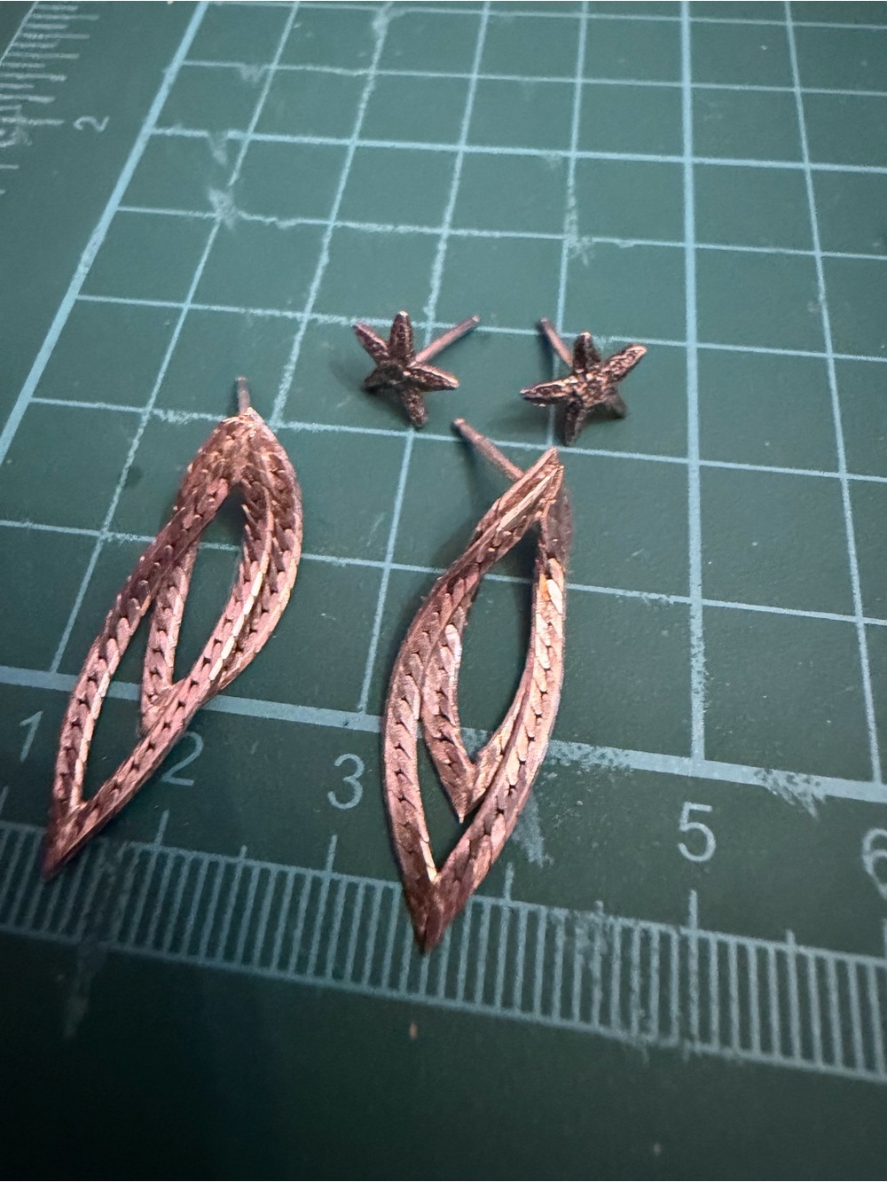 Delicate Leaf Drop Earrings and Star Stud Set